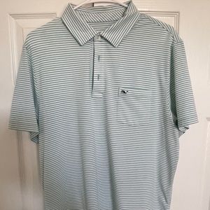 Green Striped Vineyard Vines Edgartown Polo